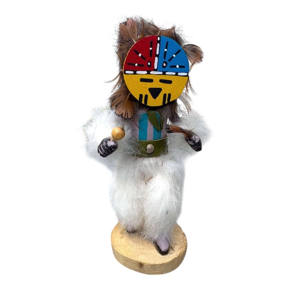 Authentic Native American Crow Mother Kachina Doll Handcrafted 8" Vintage Signed
